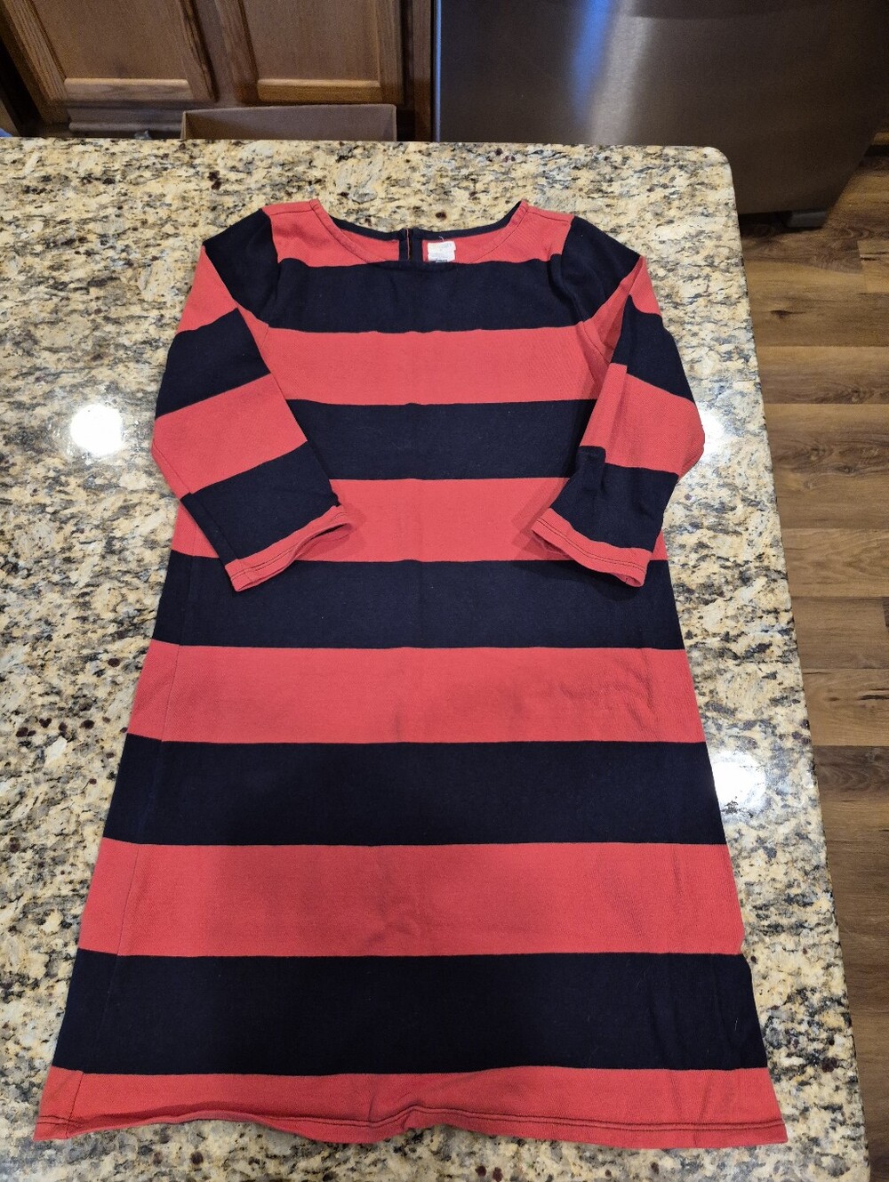 Crewcuts Red and Black Wide-Stripe Knit Dress